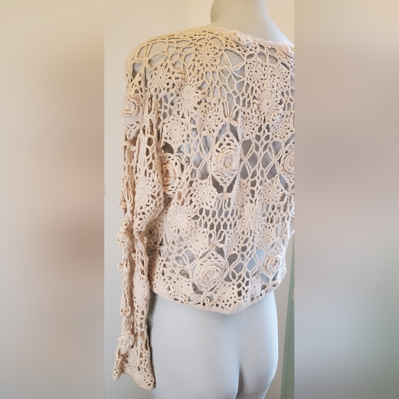 Crochet Flower Cardigan Sweater - Picture 6 of 6